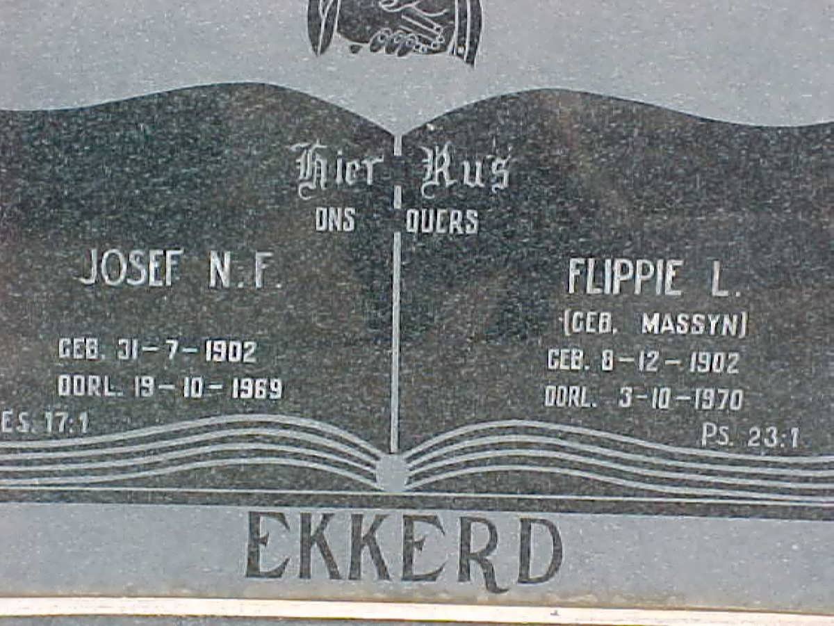 EKKERD Josef N.F. 1902-1969 &amp; Flippie L. MASSYN 1902-1970
