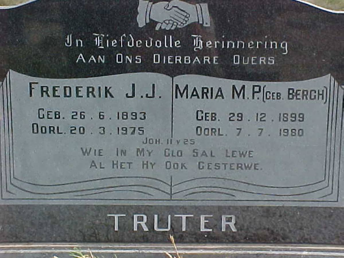 TRUTER Frederik J.J. 1893-1975 &amp; Maria M.P. BERGH 1899-1980