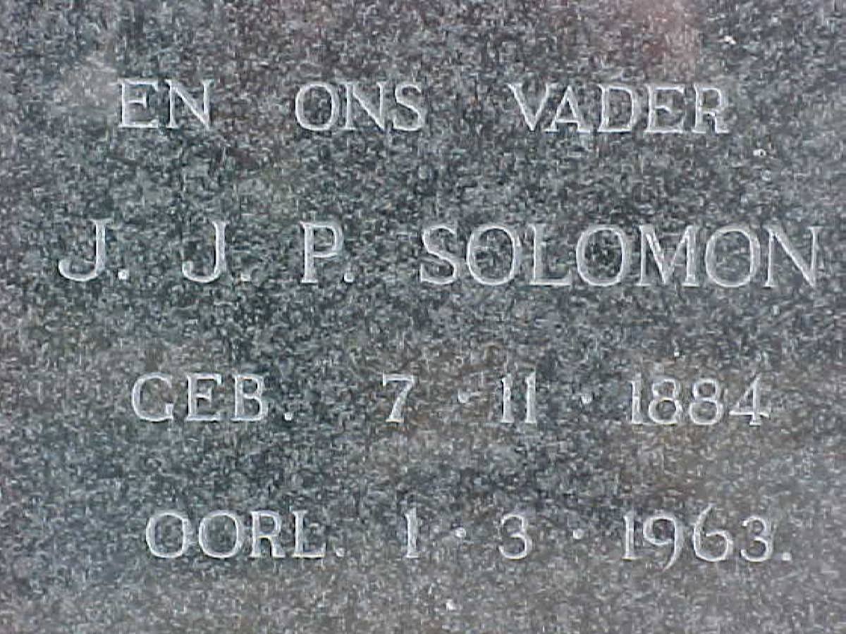 SOLOMON J.J.P. 1884-1963