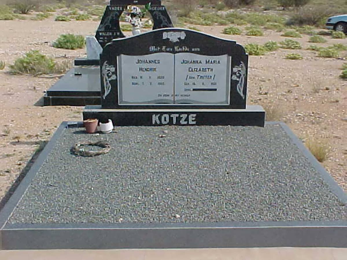 KOTZE Johannes Hendrik 1920-1982 &amp; Johanna Maria Elizabeth TRUTER 1921-