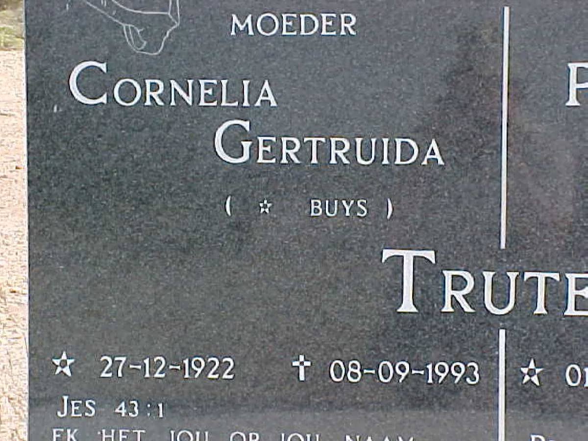 TRUTER Cornelia Gertruida nee BUYS 1922-1993