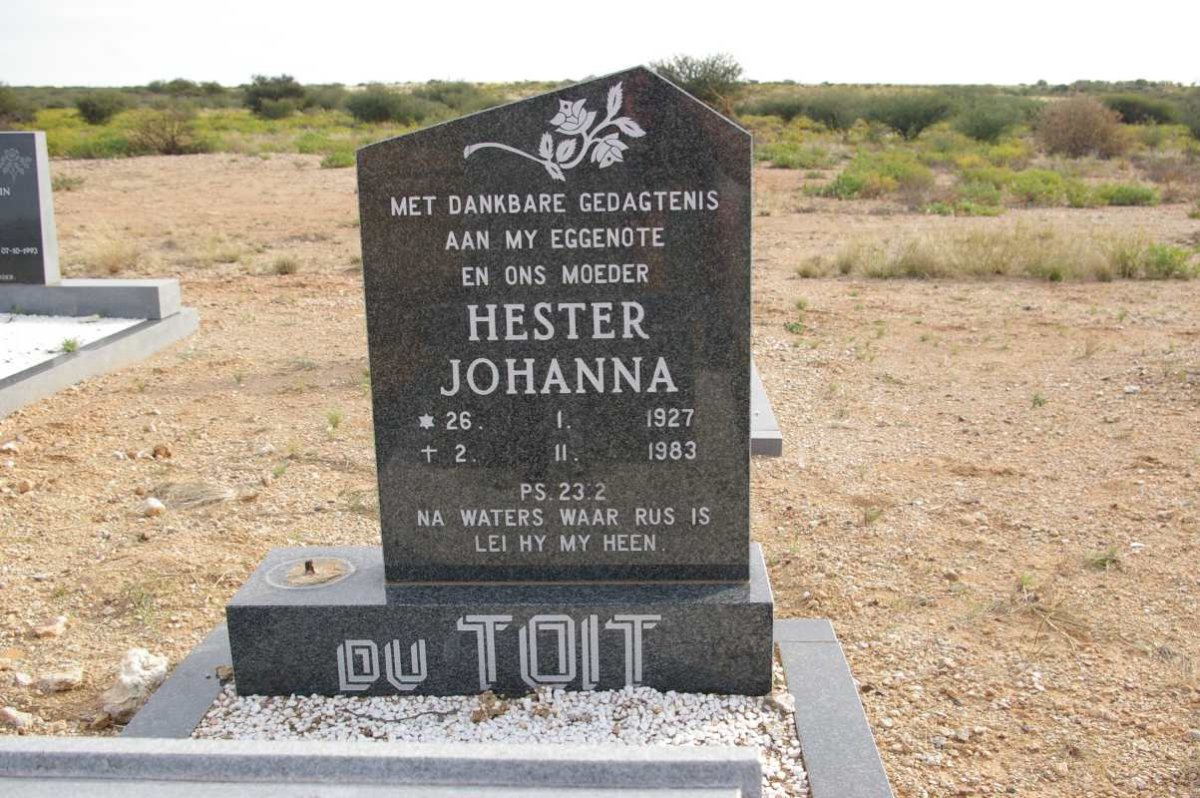 TOIT Hester Johanna, du 1927-1983