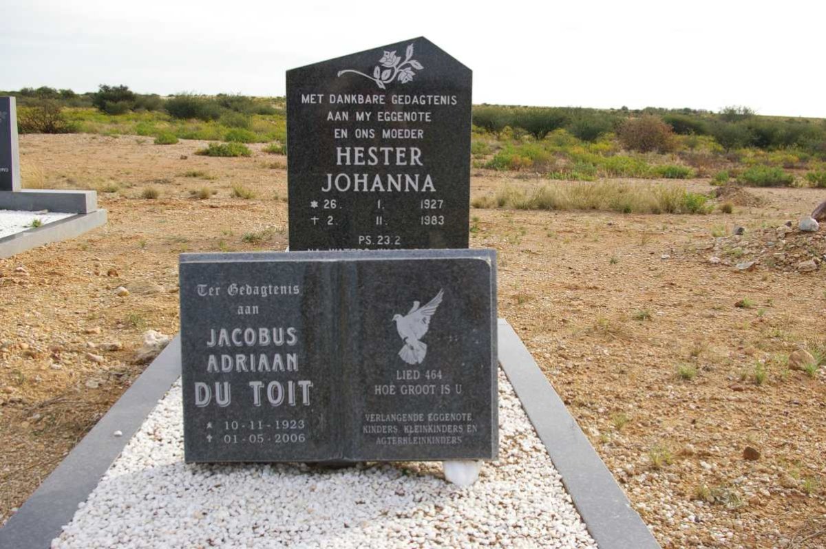 TOIT Jacobus Adriaan, du 1923-2006 &amp; Hester Johanna 1927-1983