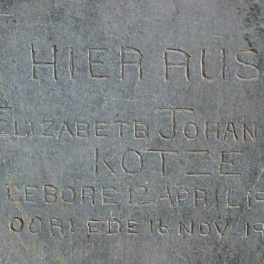 KOTZE Elizabeth Johanna 1920-1941