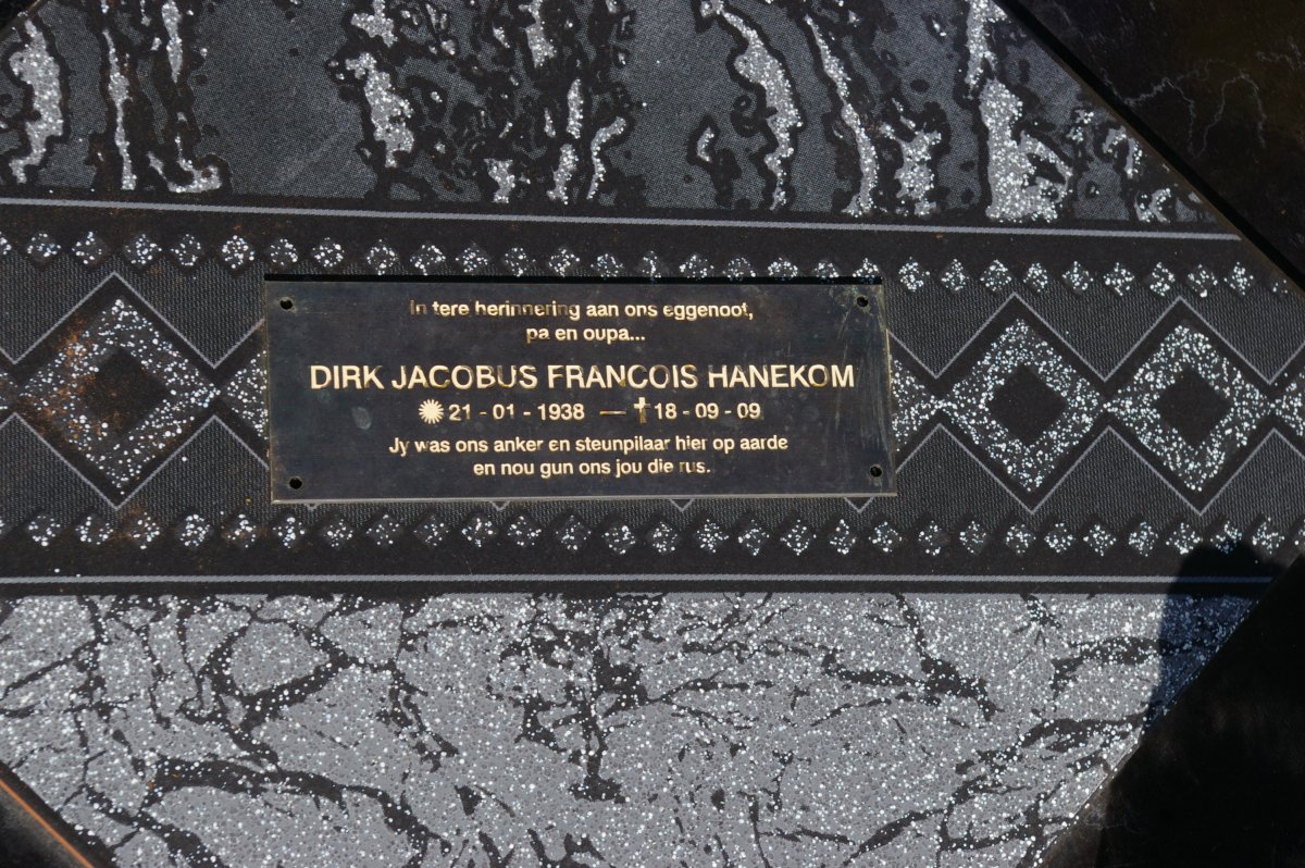 HANEKOM Dirk Jacobus Francois 1938-2009