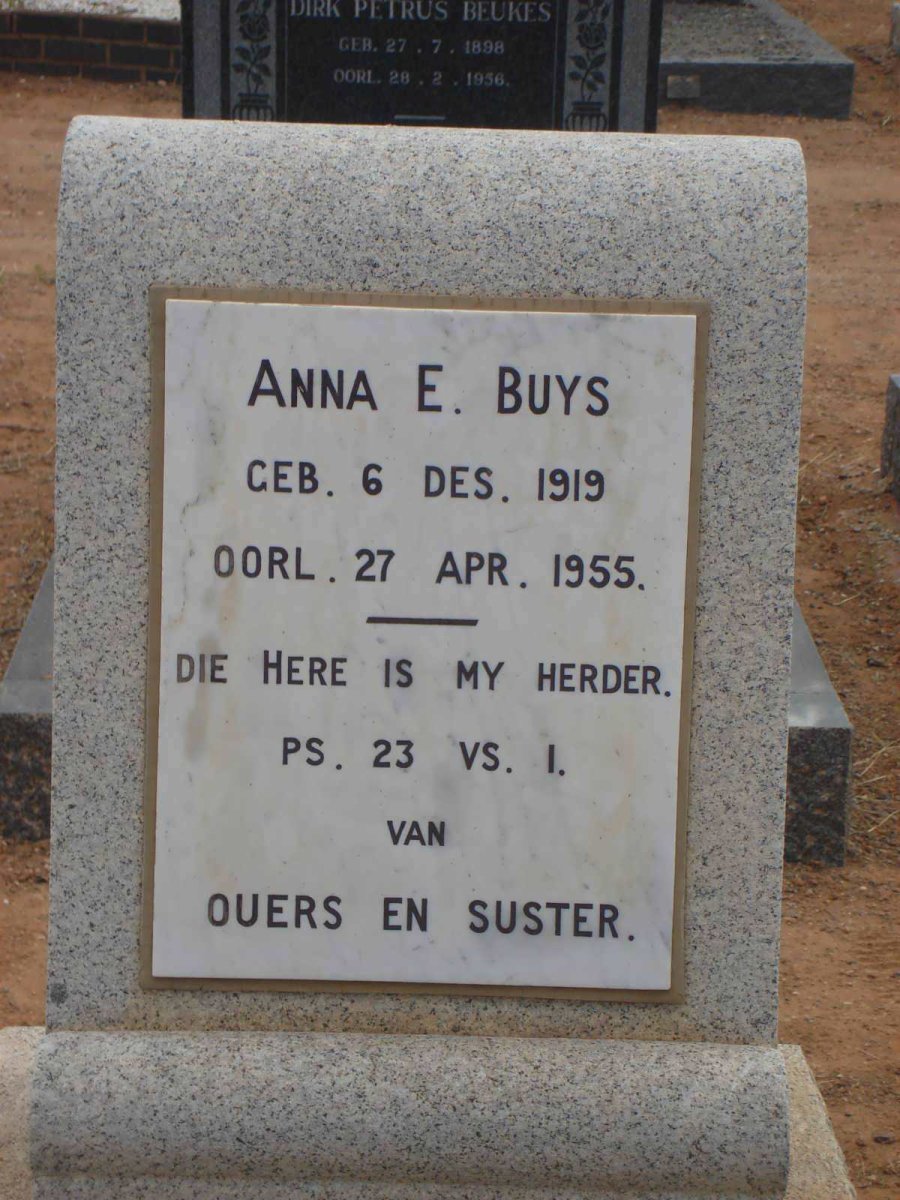 BUYS Anna E. 1919-1955