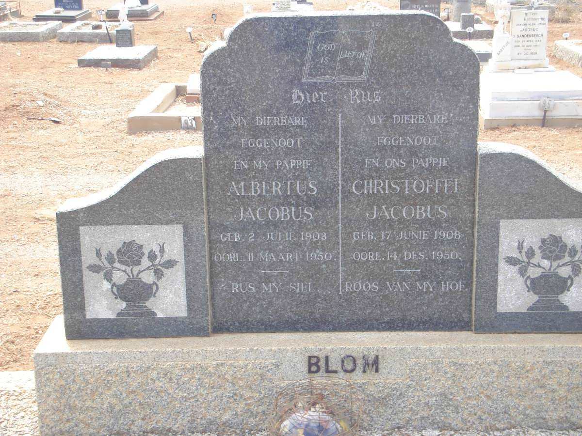 BLOM Albertus Jacobus 1903-1950 :: BLOM Christoffel Jacobus 1908-1950