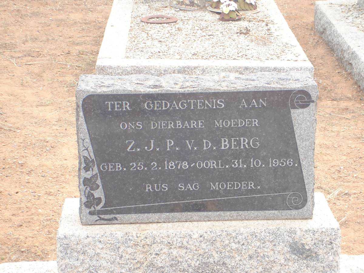 BERG Z.J.P., v.d. 1878-1956