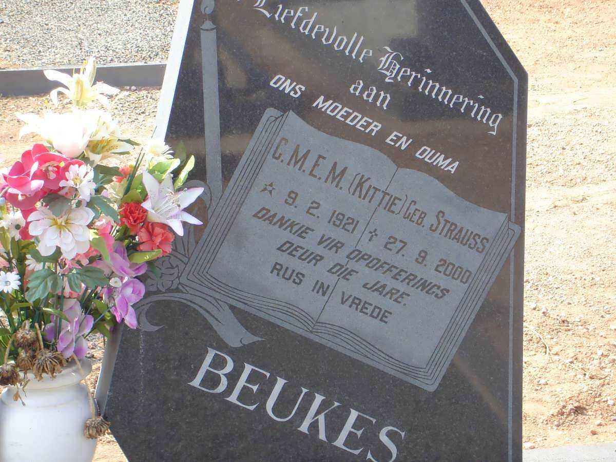 BEUKES  C.M.E.M. nee STRAUSS 1921-2000