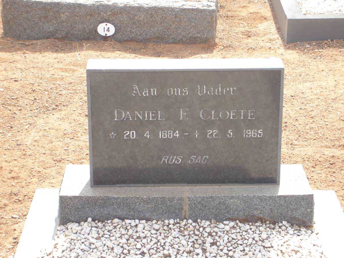 CLOETE Daniel F. 1884-1965