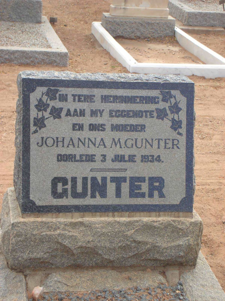 GUNTER Johanna M. -1934