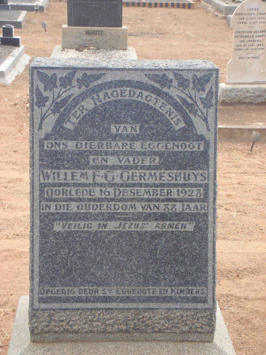 GERMESHUYS Willem F. G. -1928