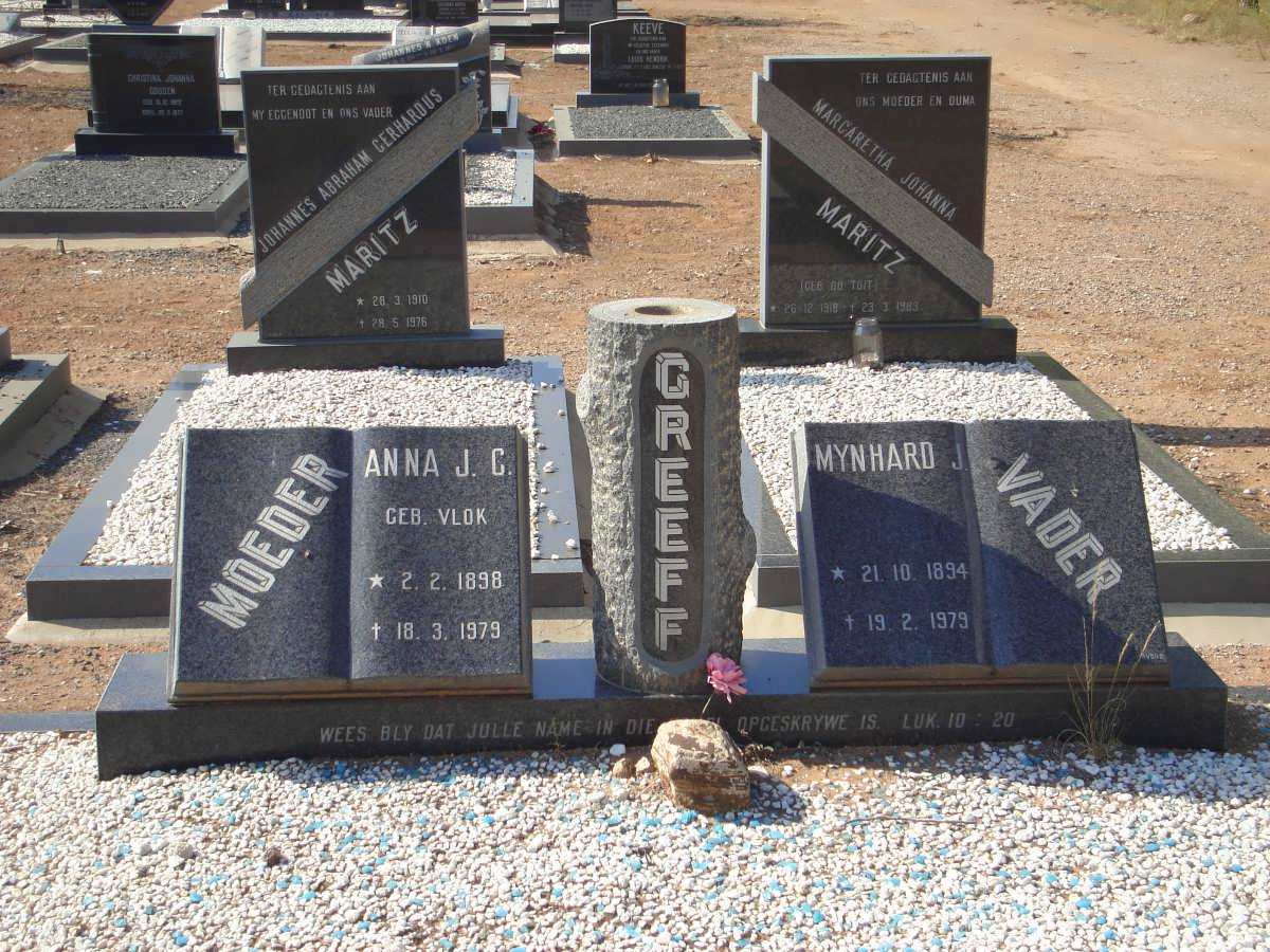 GREEFF Mynhard 1894-1979 &amp; Anna J.C. VLOK 1898-1979