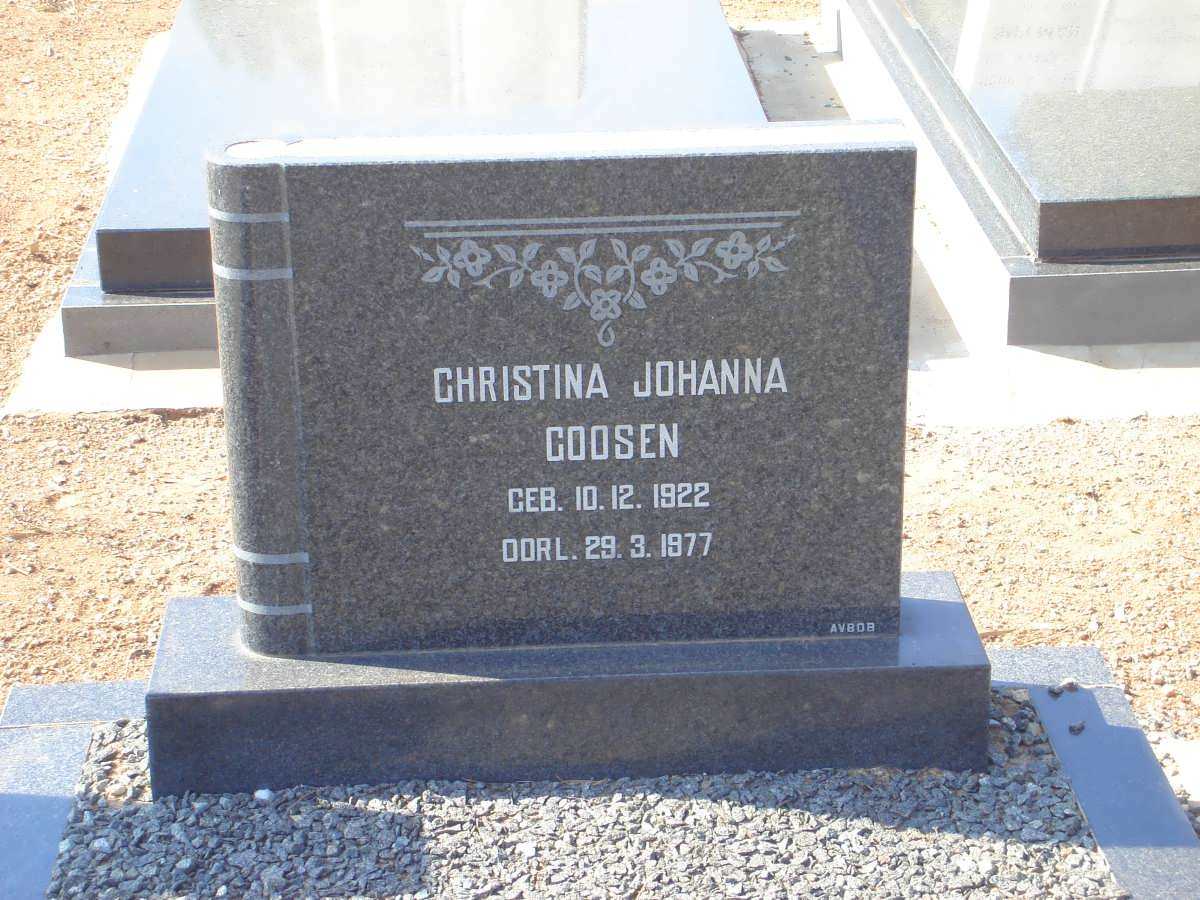 GOOSEN Christina Johanna 1922-1977