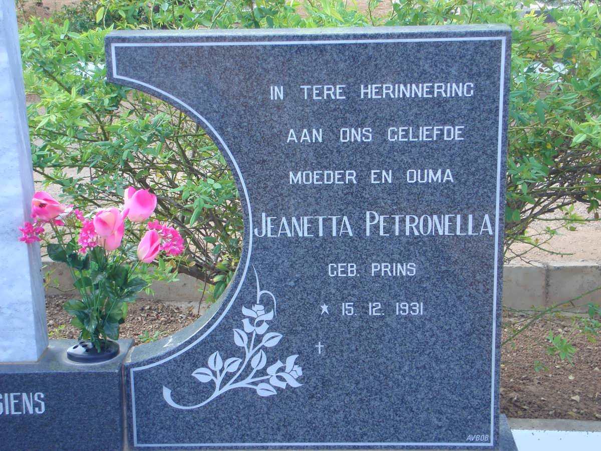HEERDEN  Jeanetta Petronella, van nee PRINS 1931-