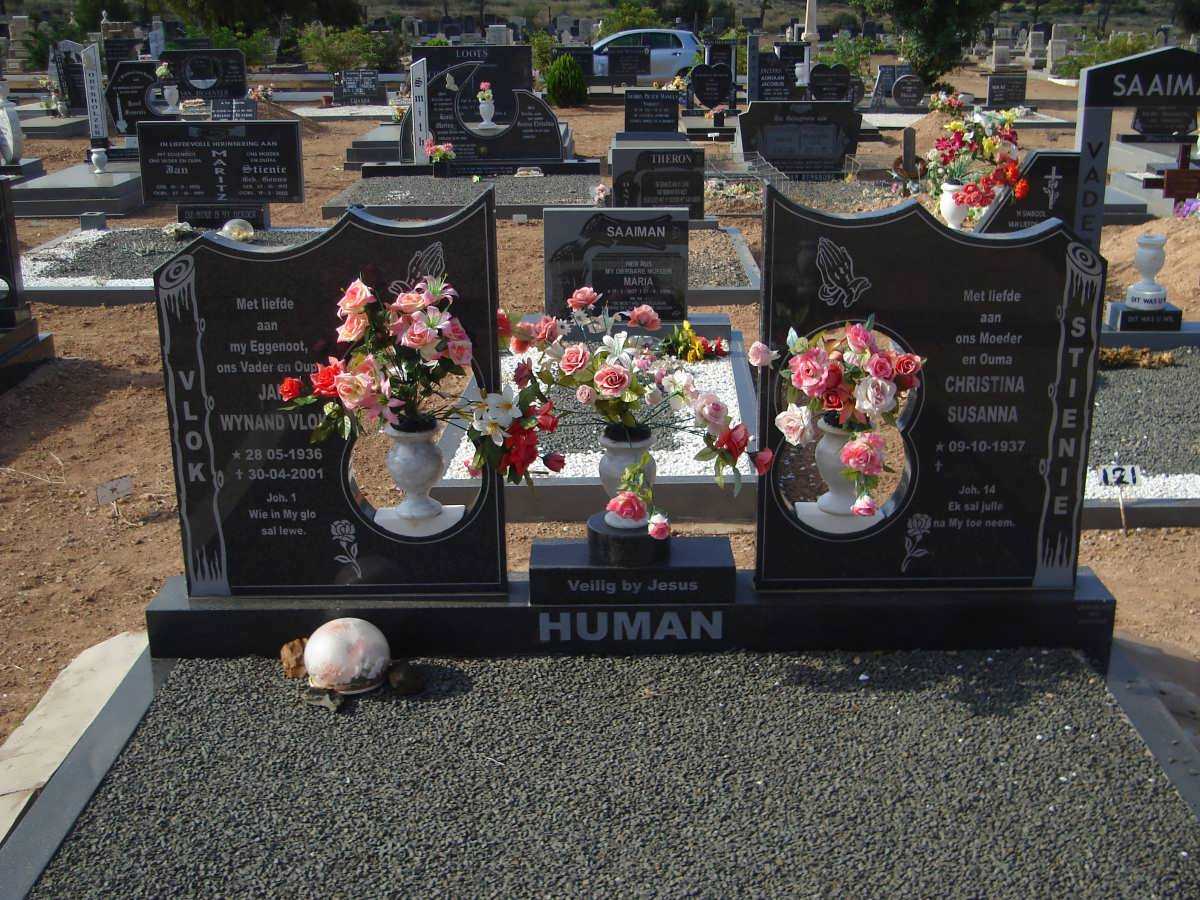 HUMAN Jan Wynand Vlok 1936-2001 &amp; Christina Susanna 1937-