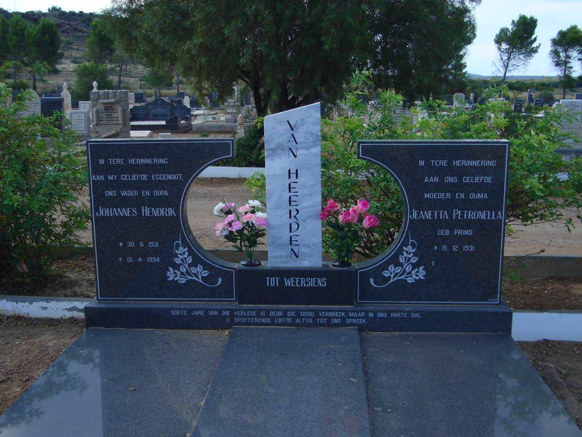 HEERDEN Johannes Hendrik, van 1931-1994 &amp; Jeanetta Petronella PRINS 1931-