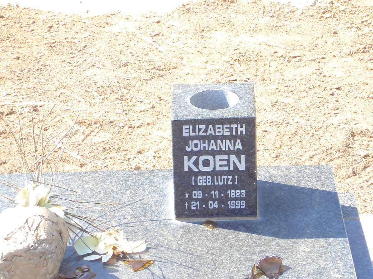 KOEN Elizabeth Johanna nee  LUTZ 1927-1999