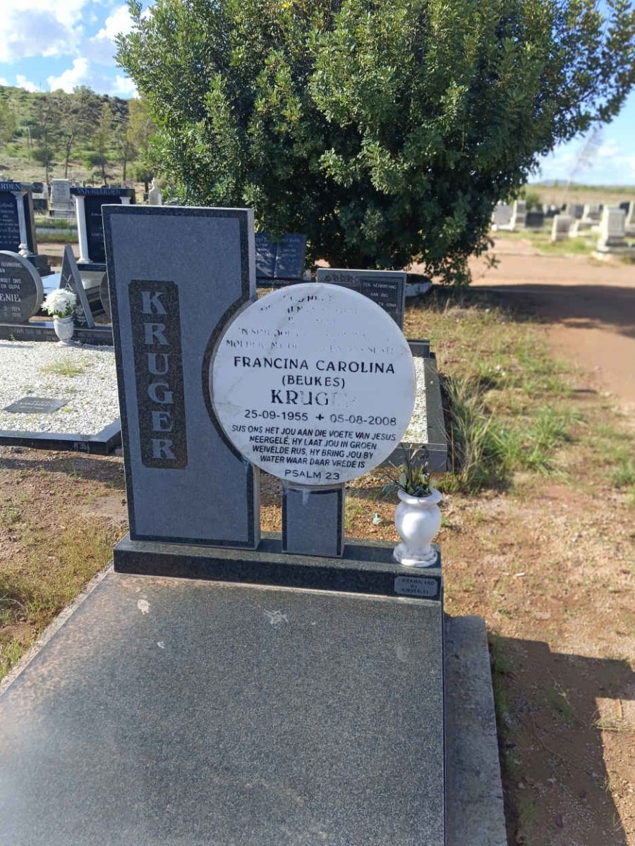 KRUGER Francina Carolina nee BEUKES 1955-2008