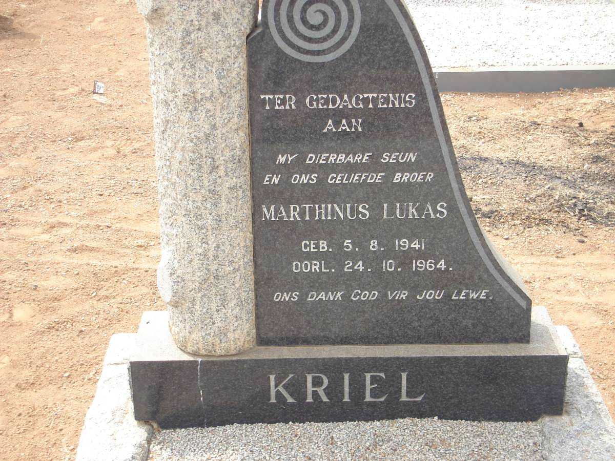 KRIEL Marthinus Lukas 1941-1964