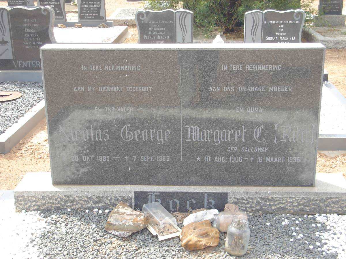 LOCK Nicolas George 1895-1963 &amp; Margaret C. GALLOWAY 1906-1996