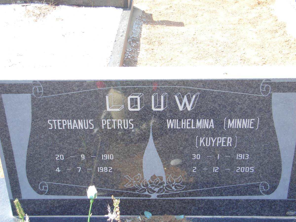 LOUW Stephanus Petrus 1910-1982 &amp; Wilhelmina KUYPER 1913-2005