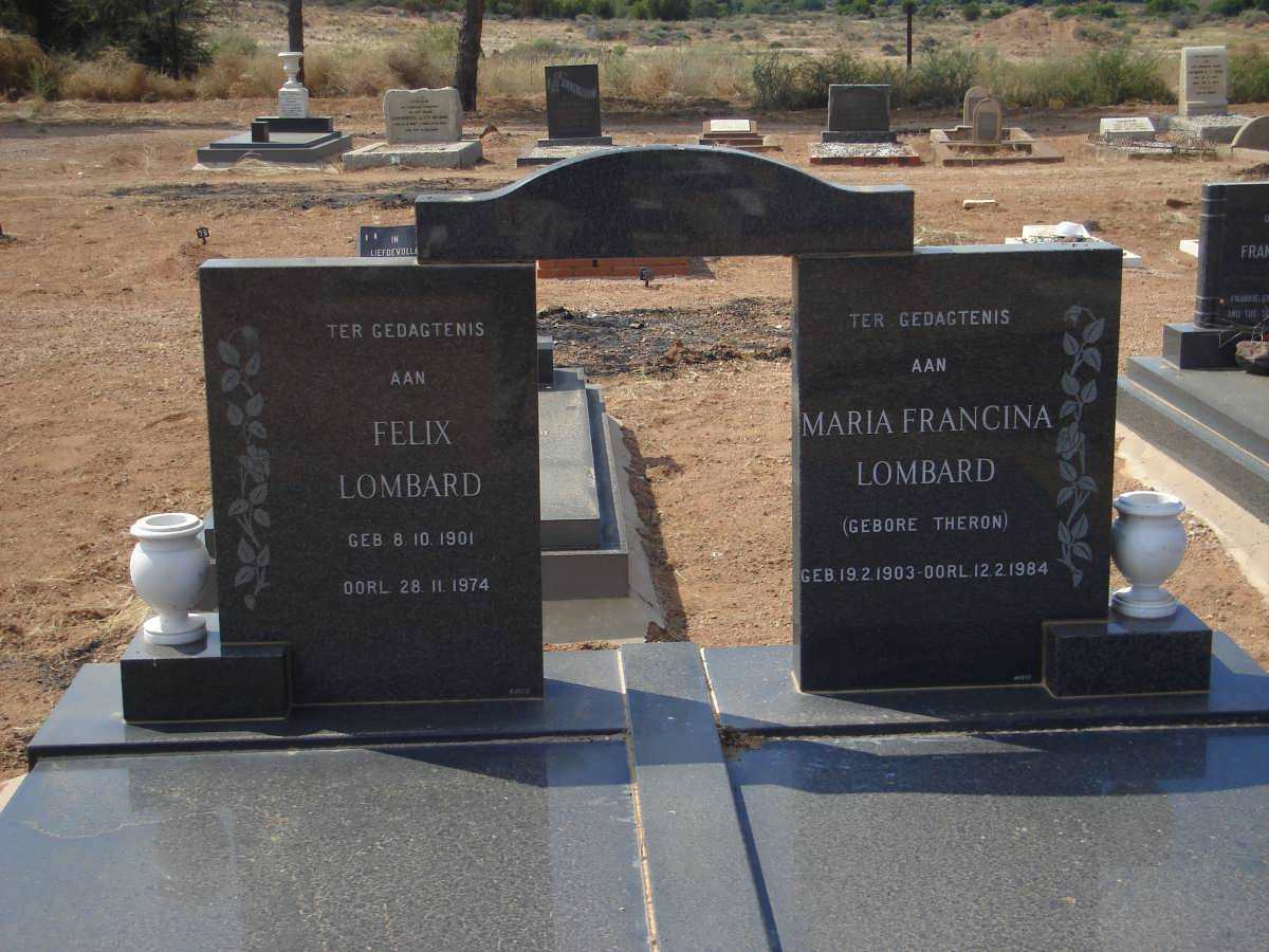 LOMBARD Felix 1901-1974 &amp; Maria Francina THERON 1903-1984