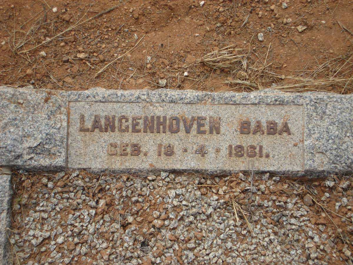 LANGENHOVEN Baba 1961-1961