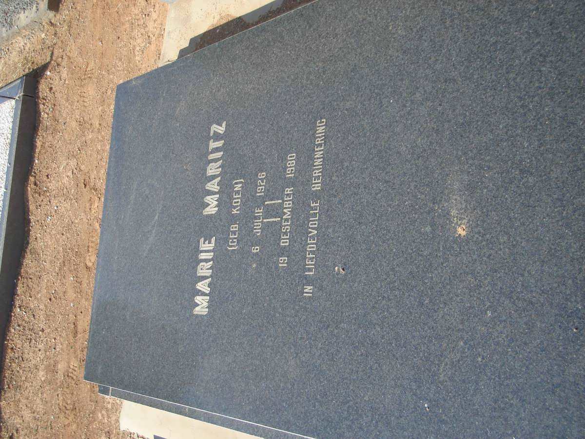 MARITZ Marie nee KOEN 1926-1980