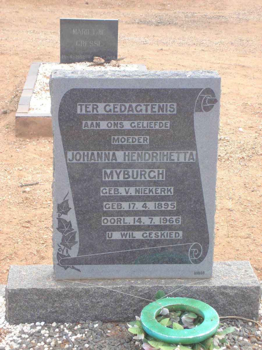 MYBURGH Johanna Hendrihetta nee VAN NIEKERK 1895-1966