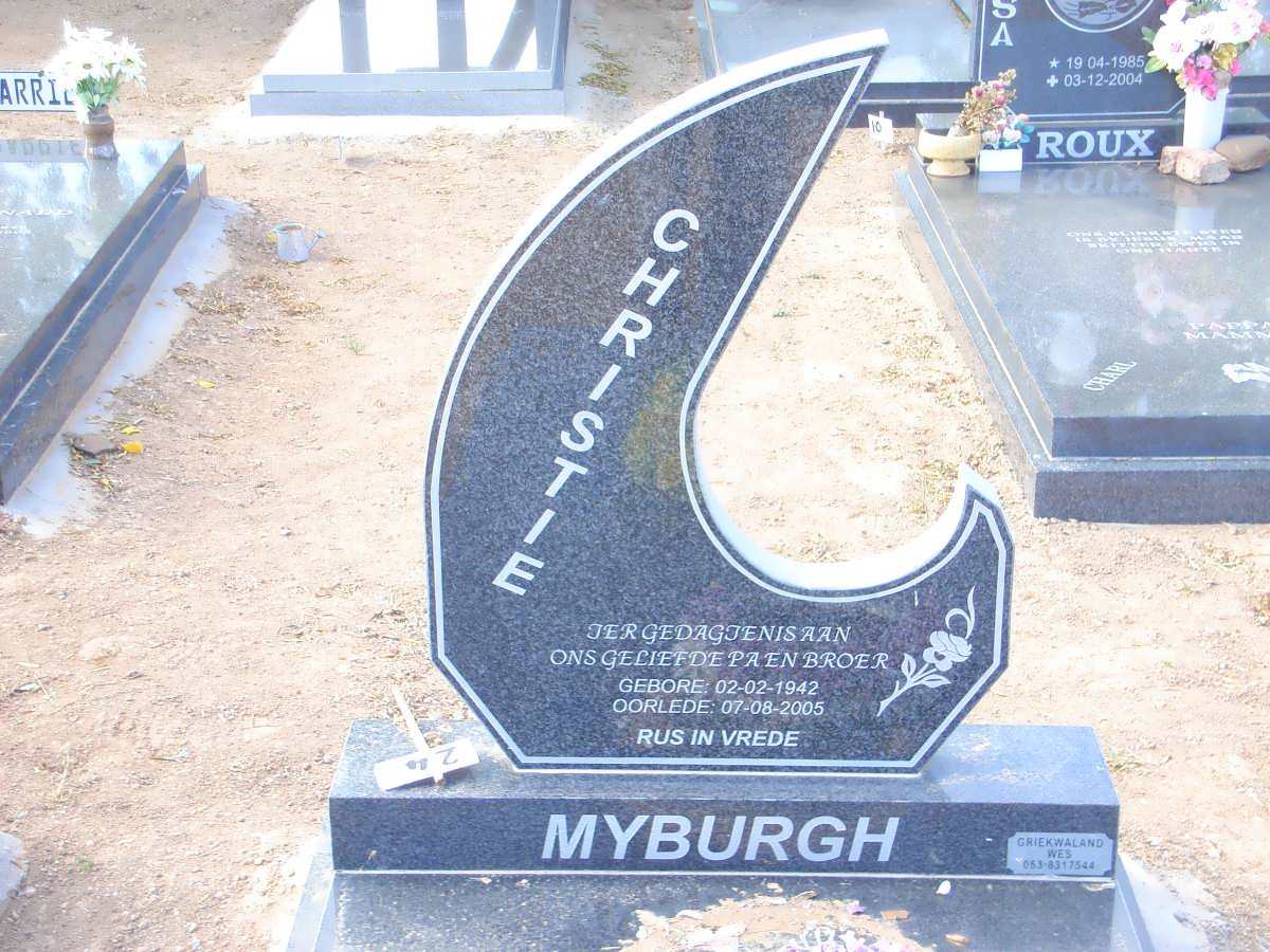 MYBURGH Christie 1942-2005