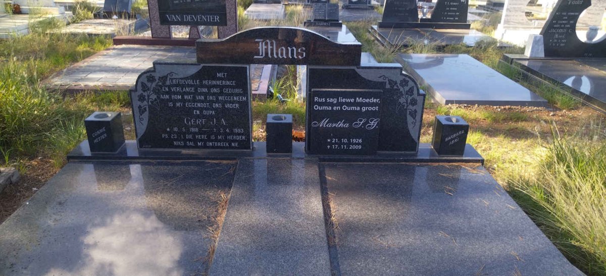 MANS Gert J.A. 1918-1983 & Martha S.G. 1926-2009