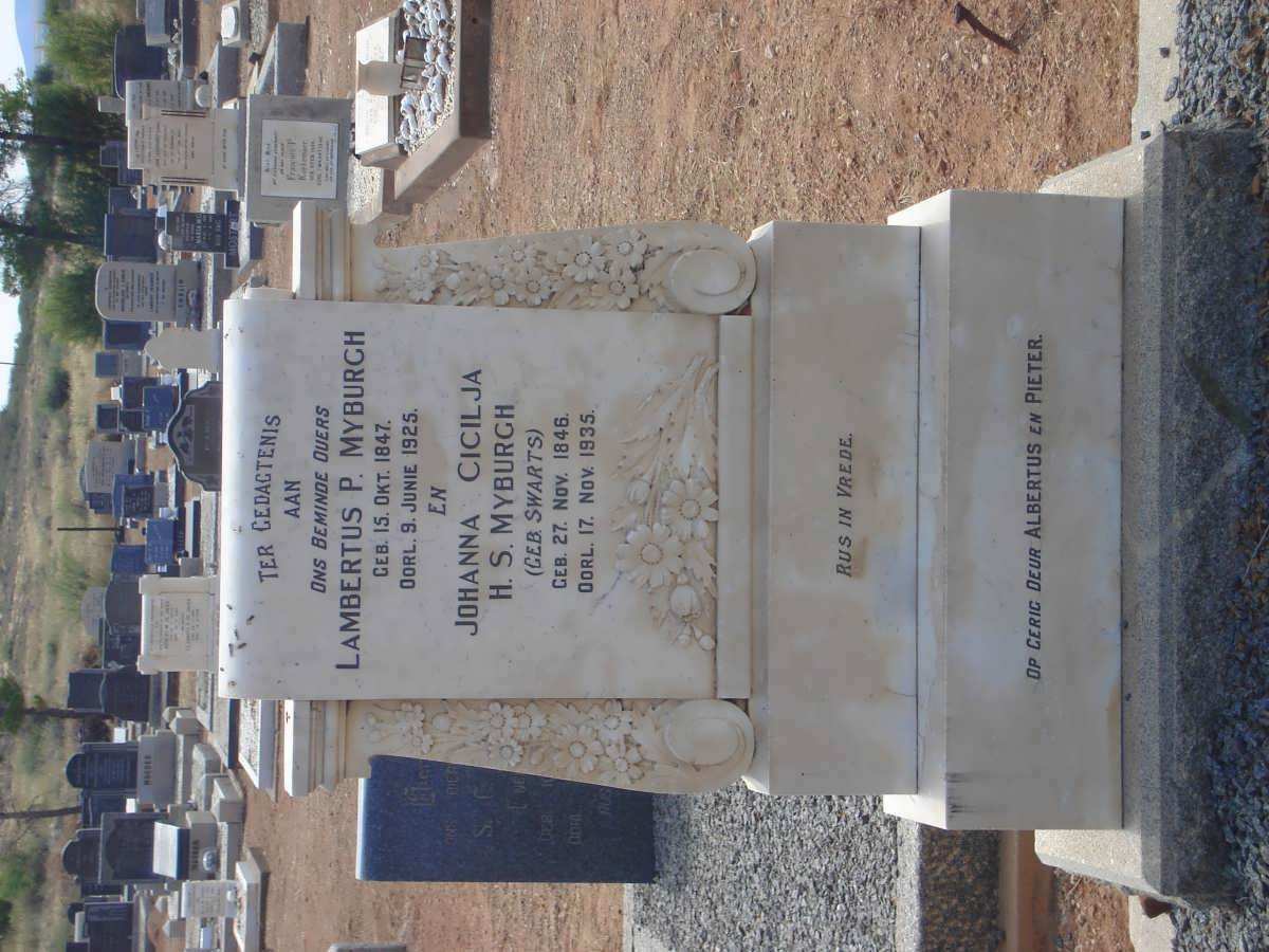 MYBURGH Lambertus P. 1847-1925 &amp; Johanna Cicilia H.S. SWARTS 1846-1935