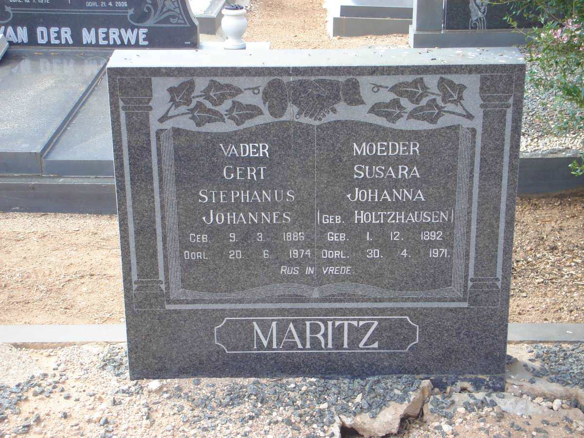 MARITZ Stephanus Johannes 1886-1974 &amp; Susara Johanna HOLTZHAUSEN 1892-1971