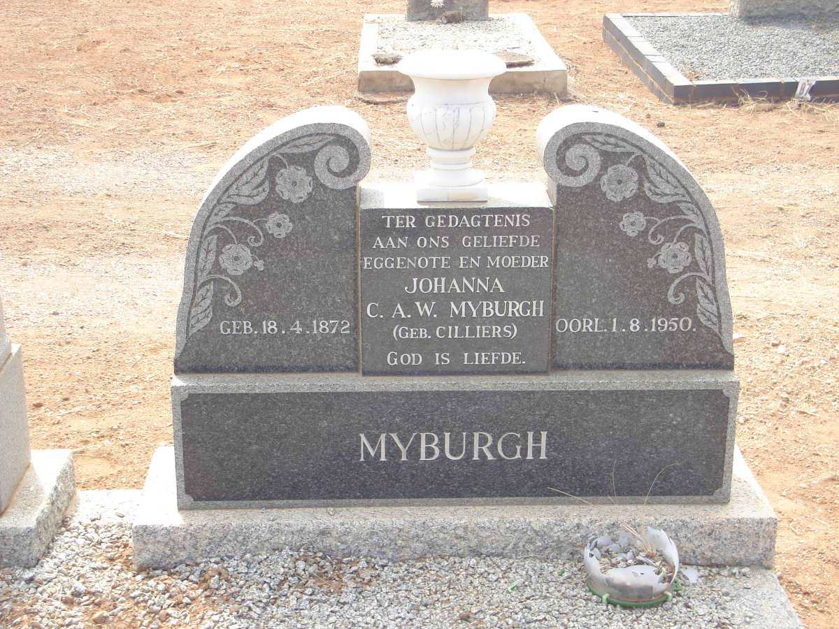MYBURGH Johanna C.A.W. nee CILLIERS 1872-1950