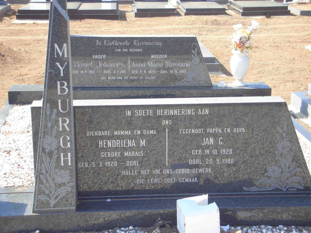 MYBURGH Jan C. 1920-1980 &amp; Hendriena M. MARAIS 1920-