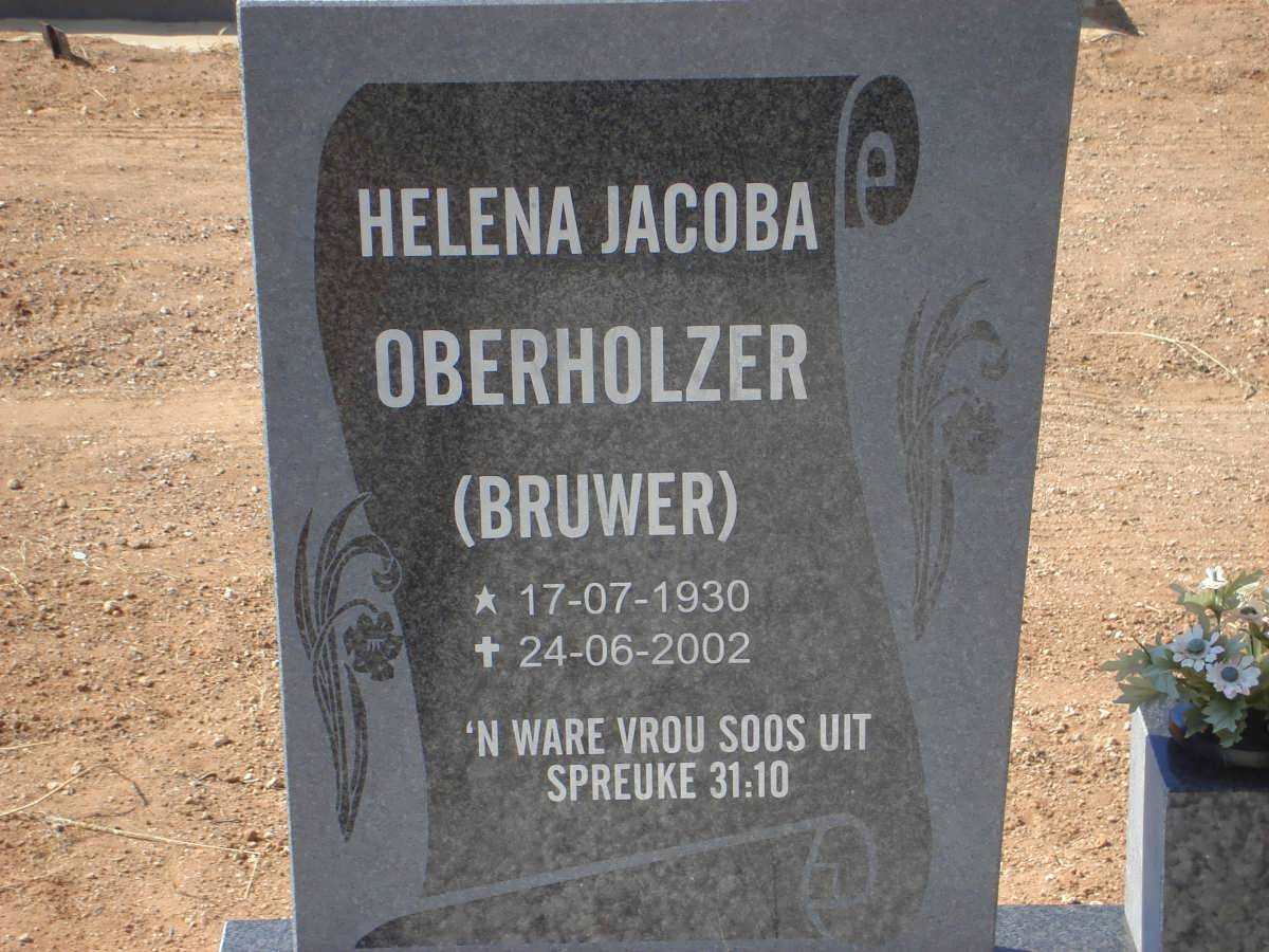 OBERHOLZER Helena Jacoba nee BRUWER 1930-2002
