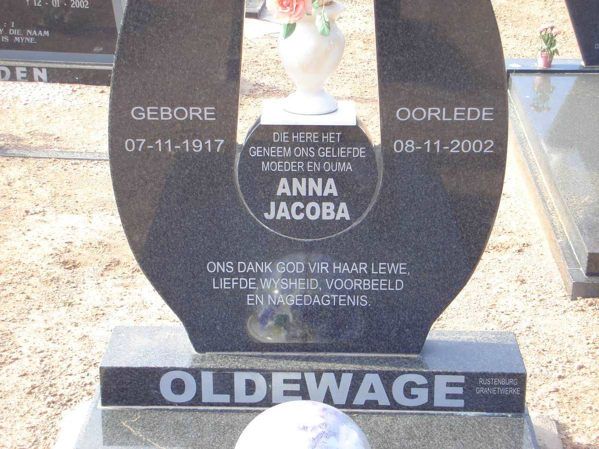 OLDEWAGE Anna Jacoba 1917-2002