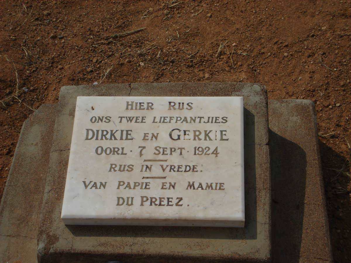 PREEZ Dirkie, du -1924 :: DU PREEZ Gerkie -1924