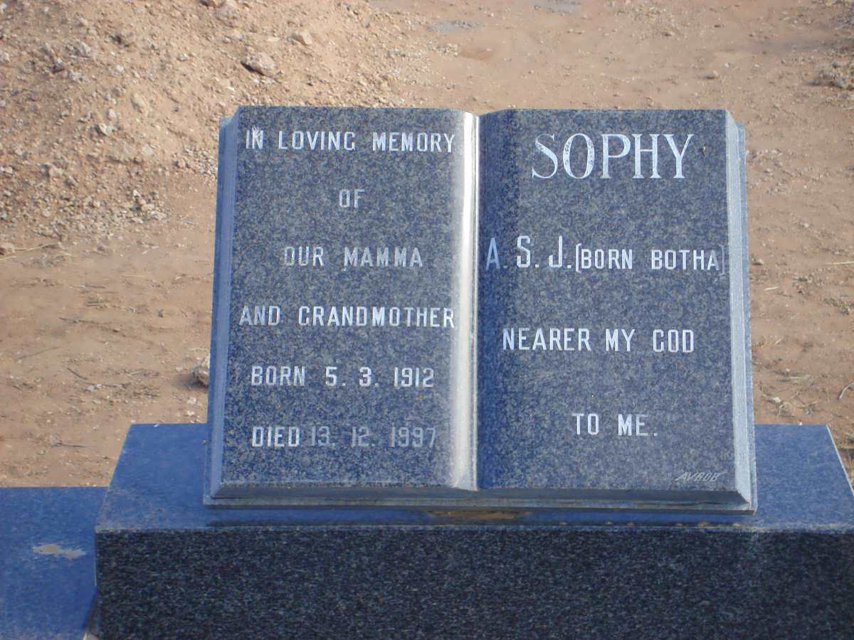 PENDERIS  A.S.J. nee BOTHA 1912-1997