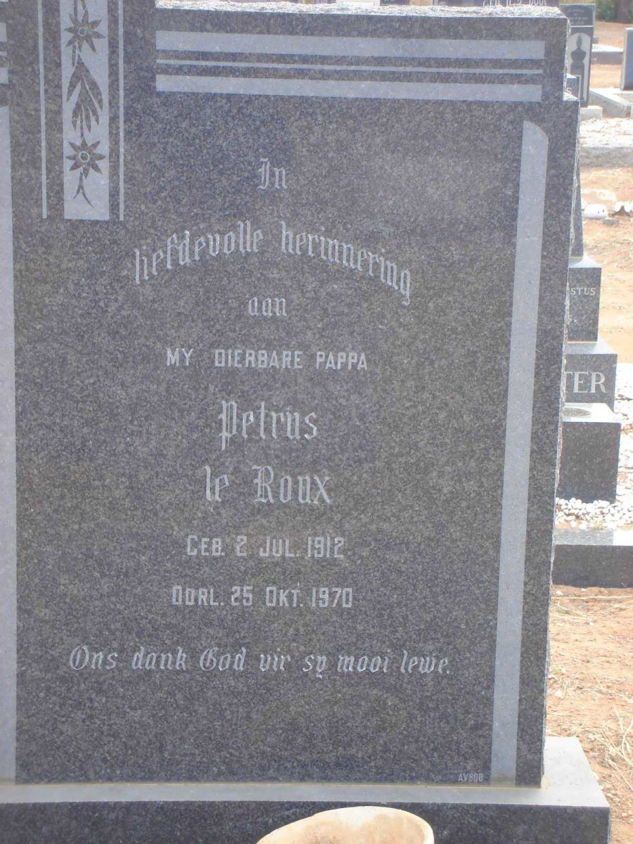ROUX Petrus, le 1912-1970
