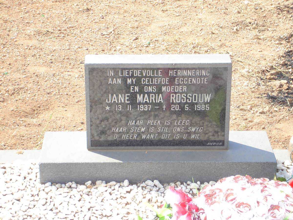 ROSSOUW Jane Maria 1937-1985