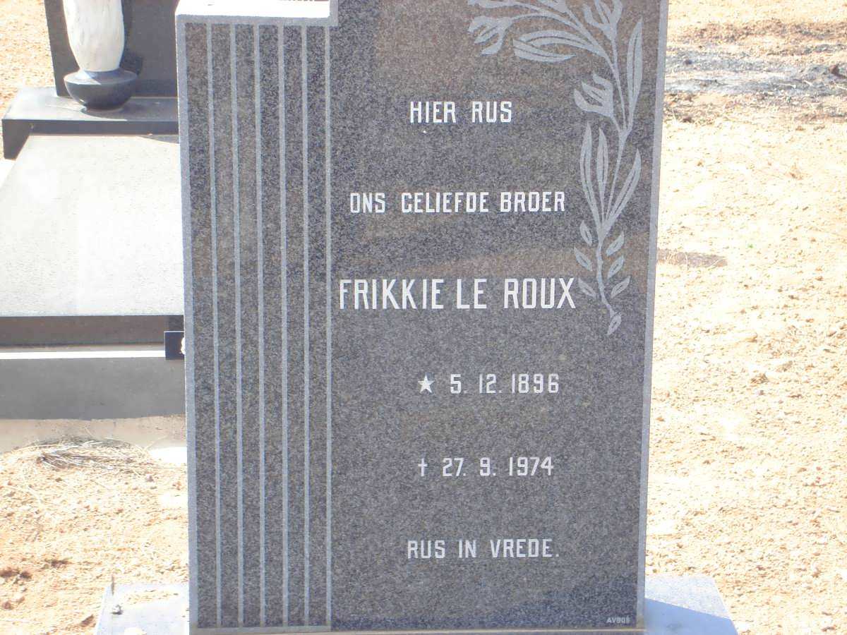 ROUX Frikkie, le 1896-1974