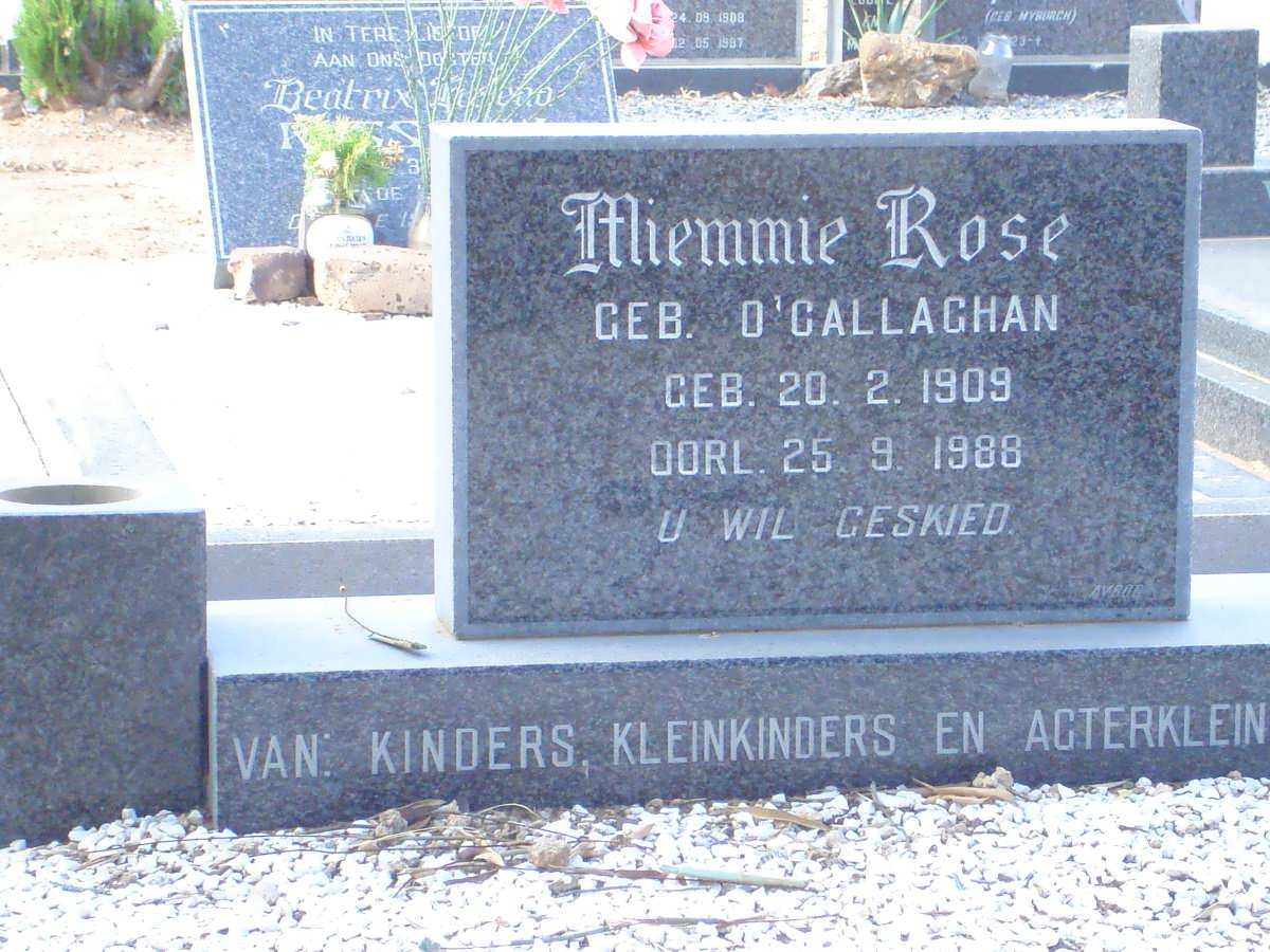 ROSE Miemmie nee O'CALLAGHAN 1909-1988