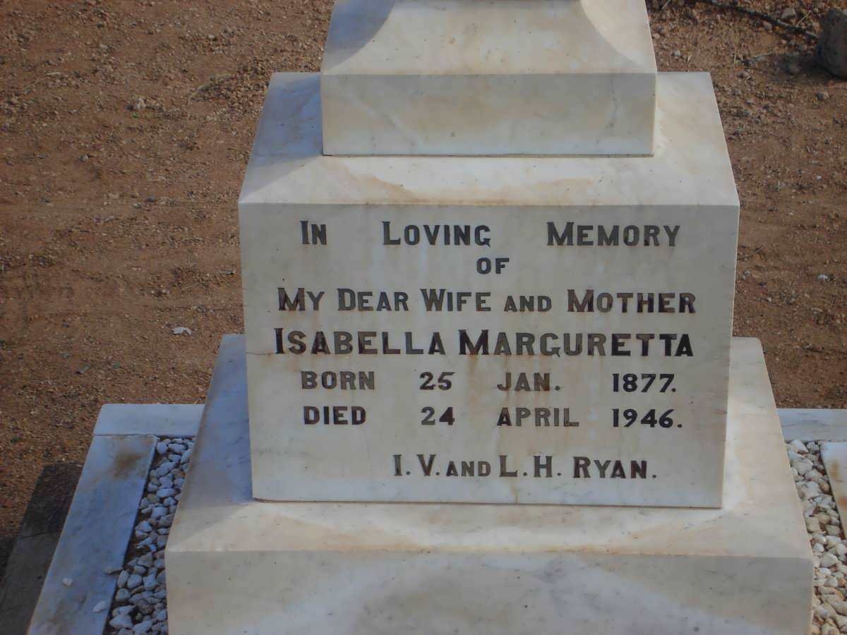 RYAN Isabella Marguretta 1877-1946