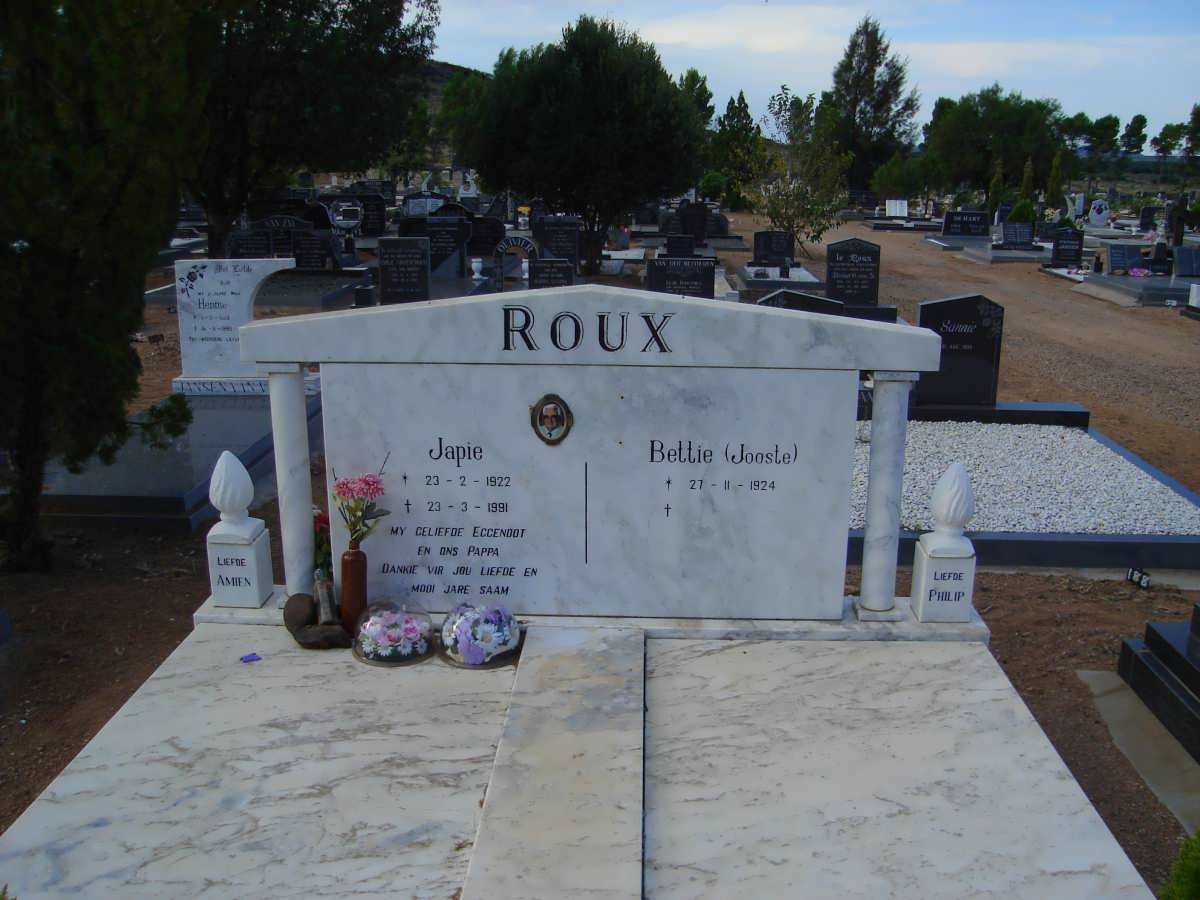 ROUX Japie 1922-1991 &amp; Bettie JOOSTE 1924-