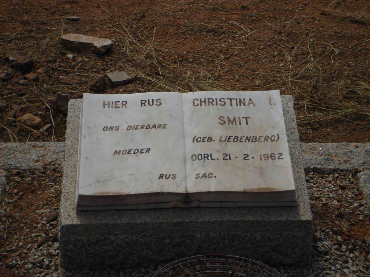 SMIT Christina I. nee LIEBENBERG -1962