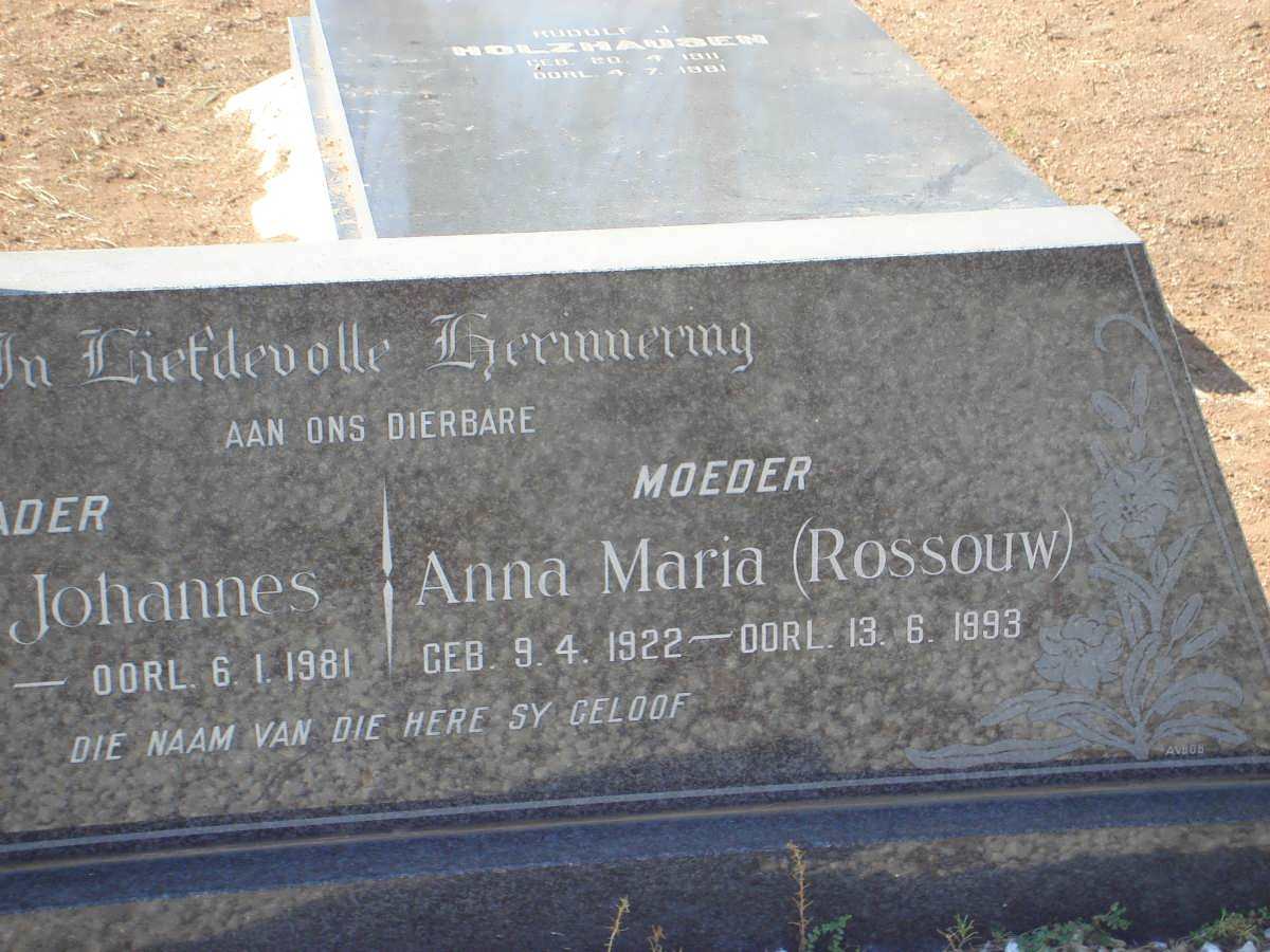 SMIT Anna Maria nee ROSSOUW 1922-1993