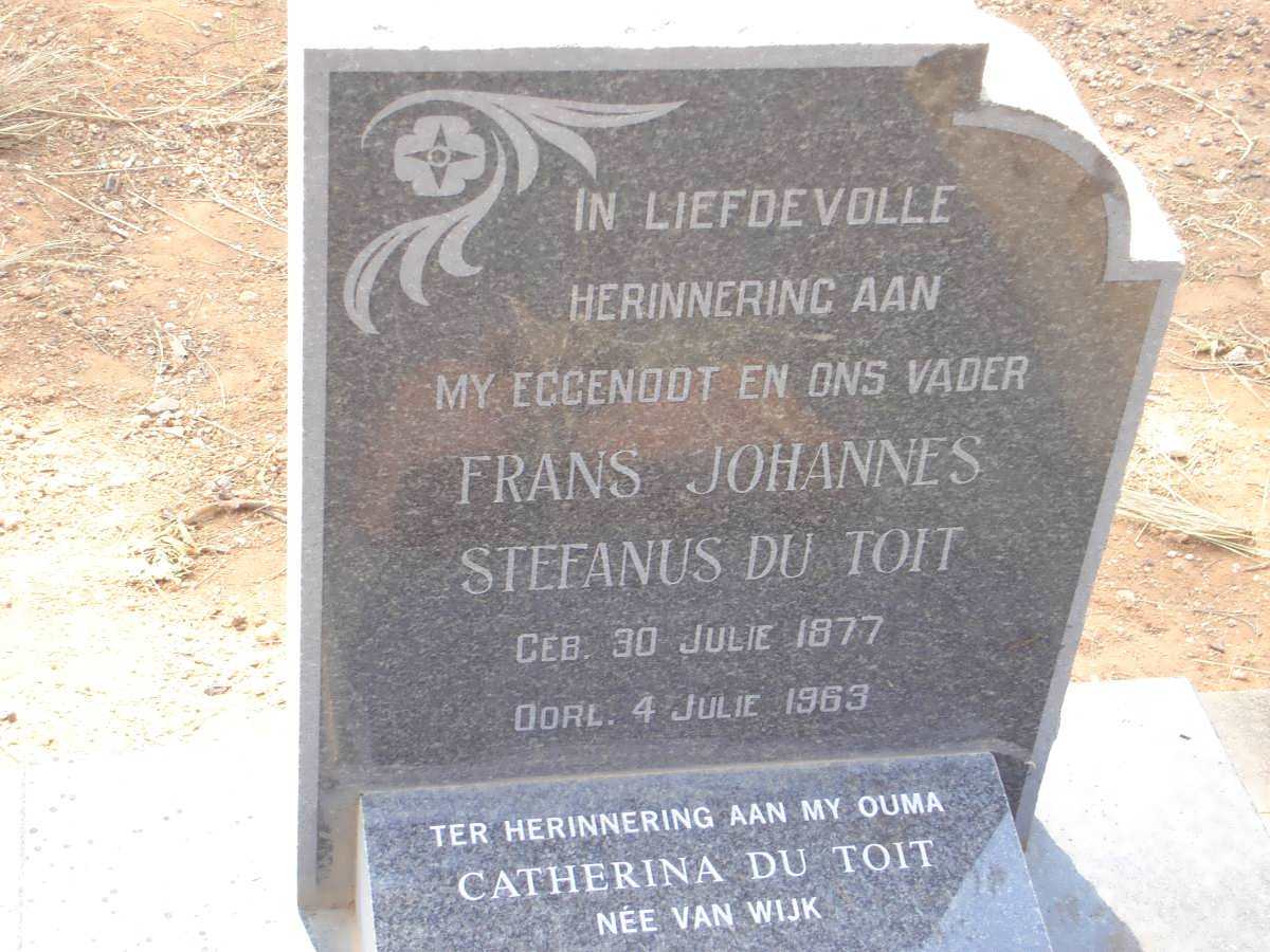 TOIT Frans Johannes Stefanus, du 1877-1969 &amp; Catherina VAN WIJK 1875-1940