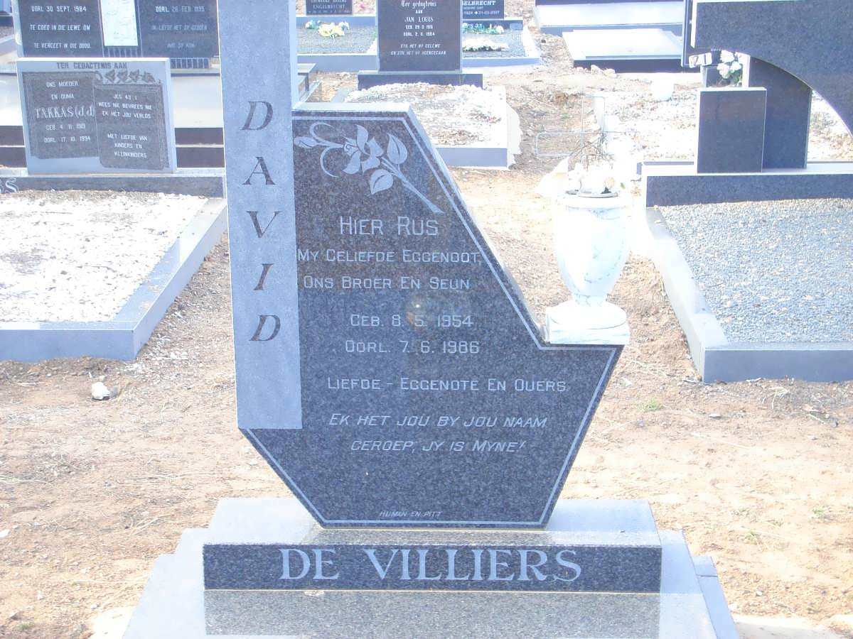 VILLIERS David, de 1954-1986